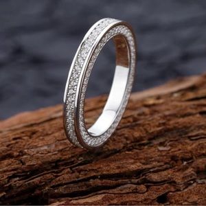Solid 925 Sterling Silver Geometric Minimalist Band Ring